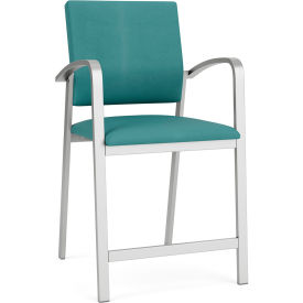 Lesro Newport Hip Guest Chair Silver Frame Patriot Plus Sea Vinyl NP1161.SSV-01PPSE