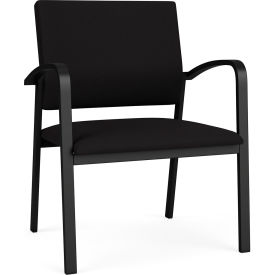 Lesro Newport Wide Guest Chair Black Frame Open House Black Fabric NP1201.SBK-01OHBK