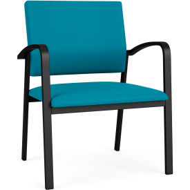 Lesro Newport Wide Guest Chair Black Frame Open House Waterfall Fabric NP1201.SBK-01OHWF