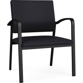 Lesro Newport Wide Guest Chair Black Frame Patriot Plus Black Vinyl NP1201.SBK-01PPBK