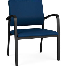 Lesro Newport Wide Guest Chair Black Frame Patriot Plus Imperial Blue Vinyl NP1201.SBK-01PPIB