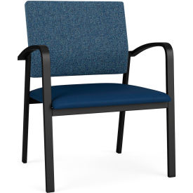 Lesro Newport Wide Guest Chair Black Frame Connelly Blue Jay Back Patriot Plus Imperial Blue Seat NP1201.SBK-02COBJ.03PPIB