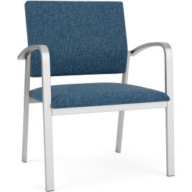 Lesro Newport Wide Guest Chair Silver Frame Connelly Blue Jay Fabric NP1201.SSV-01COBJ