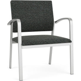 Lesro Newport Wide Guest Chair Silver Frame Connelly Crow Fabric NP1201.SSV-01COCR