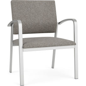 Lesro Newport Wide Guest Chair Silver Frame Connelly Dove Fabric NP1201.SSV-01CODO