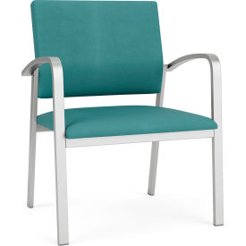 Lesro Newport Wide Guest Chair Silver Frame Patriot Plus Sea Vinyl NP1201.SSV-01PPSE