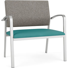 Lesro Newport Bariatric Chair Silver Frame Connelly Dove Back Patriot Plus Sea Vinyl Seat NP1401.SSV-02CODO.03PPSE