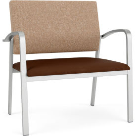 Lesro Newport Bariatric Chair Silver Frame Connelly Wren Back Patriot Plus Mocha Vinyl Seat NP1401.SSV-02COWN.03PPMO