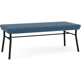 Lesro Chat 2 Seat Rectangular Reception Bench Black Frame Connelly Blue Jay Fabric CX2001.SBK-01COBJ