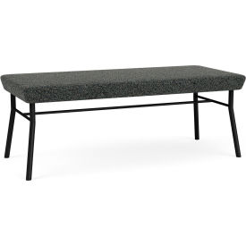 Lesro Chat 2 Seat Rectangular Reception Bench Black Frame Connelly Crow Fabric CX2001.SBK-01COCR