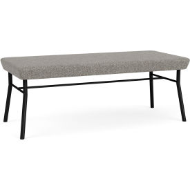 Lesro Chat 2 Seat Rectangular Reception Bench Black Frame Connelly Dove Fabric CX2001.SBK-01CODO