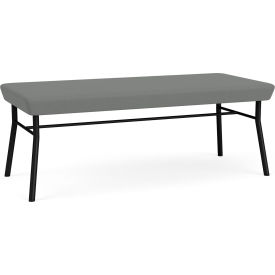 Lesro Chat 2 Seat Rectangular Reception Bench Black Frame Open House Asteroid Fabric CX2001.SBK-01OHAS