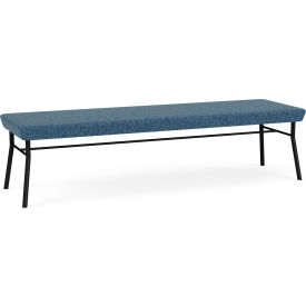 Lesro Chat 3 Seat Rectangular Reception Bench Black Frame Connelly Blue Jay Fabric CX3001.SBK-01COBJ