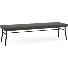 Lesro Chat 3 Seat Rectangular Reception Bench Black Frame Connelly Crow Fabric CX3001.SBK-01COCR
