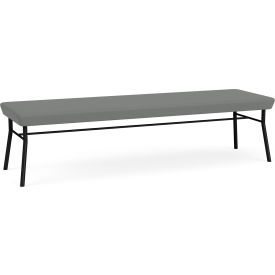 Lesro Chat 3 Seat Rectangular Reception Bench Black Frame Open House Asteroid Fabric CX3001.SBK-01OHAS