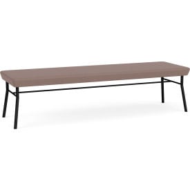 Lesro Chat 3 Seat Rectangular Reception Bench Black Frame Open House Goose Fabric CX3001.SBK-01OHGS
