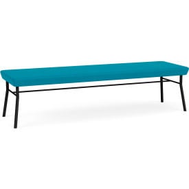 Lesro Chat 3 Seat Rectangular Reception Bench Black Frame Open House Waterfall Fabric CX3001.SBK-01OHWF