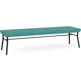 Lesro Chat 3 Seat Rectangular Reception Bench Black Frame Patriot Plus Sea Vinyl CX3001.SBK-01PPSE