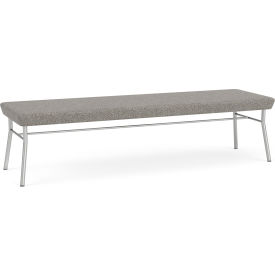 Lesro Chat 3 Seat Rectangular Reception Bench Silver Frame Connelly Dove Fabric CX3001.SSV-01CODO