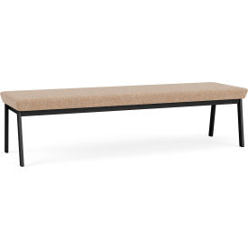 Lesro Newport 3 Seat Rectangular Reception Bench Black Frame Connelly Wren Fabric NP3001.SBK-01COWN