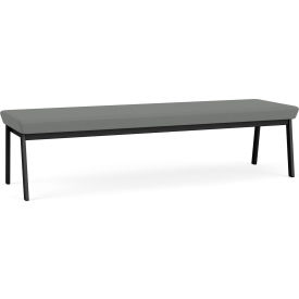 Lesro Newport 3 Seat Rectangular Reception Bench Black Frame Open House Asteroid Fabric NP3001.SBK-01OHAS