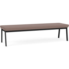 Lesro Newport 3 Seat Rectangular Reception Bench Black Frame Open House Goose Fabric NP3001.SBK-01OHGS