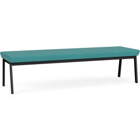Lesro Newport 3 Seat Rectangular Reception Bench Black Frame Patriot Plus Sea Vinyl NP3001.SBK-01PPSE