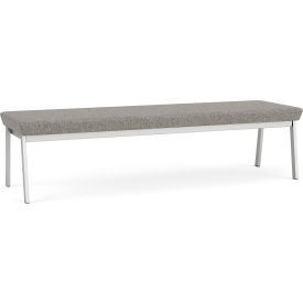 Lesro Newport 3 Seat Rectangular Reception Bench Silver Frame Connelly Dove Fabric NP3001.SSV-01CODO
