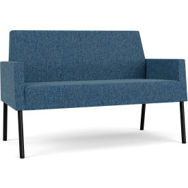 Lesro Mystic Lounge Reception Loveseat Black Frame Connelly Blue Jay Fabric ML1501.SBK-01COBJ