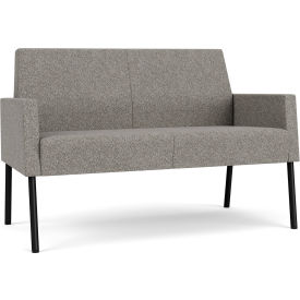 Lesro Mystic Lounge Reception Loveseat Black Frame Connelly Dove Fabric ML1501.SBK-01CODO