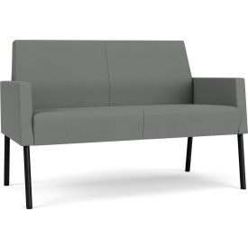 Lesro Mystic Lounge Reception Loveseat Black Frame Open House Asteroid Fabric ML1501.SBK-01OHAS
