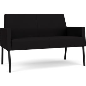 Lesro Mystic Lounge Reception Loveseat Black Frame Open House Black Fabric ML1501.SBK-01OHBK