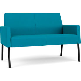Lesro Mystic Lounge Reception Loveseat Black Frame Open House Waterfall Fabric ML1501.SBK-01OHWF