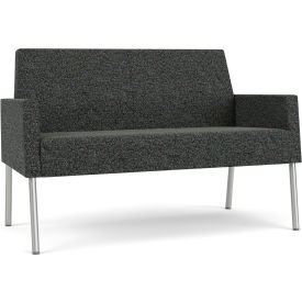 Lesro Mystic Lounge Reception Loveseat Silver Frame Connelly Crow Fabric ML1501.SSV-01COCR