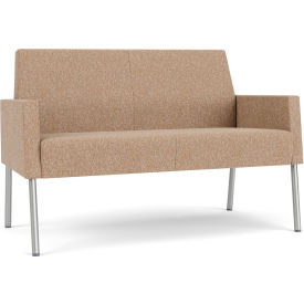 Lesro Mystic Lounge Reception Loveseat Silver Frame Connelly Wren Fabric ML1501.SSV-01COWN