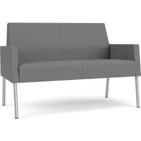 Lesro Mystic Lounge Reception Loveseat Silver Frame Open House Asteroid Fabric ML1501.SSV-01OHAS