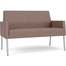 Lesro Mystic Lounge Reception Loveseat Silver Frame Open House Goose Fabric ML1501.SSV-01OHGS
