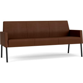 Lesro Mystic Lounge Reception Sofa Black Frame Patriot Plus Mocha Vinyl ML1601.SBK-01PPMO