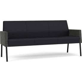 Lesro Mystic Lounge Reception Sofa Black Frame Patriot Plus Black Vinyl Back & Seat ML1601.SBK-02PPBK.03PPBK.04COCR