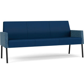 Lesro Mystic Lounge Reception Sofa Black Frame Patriot Plus Imperial Blue Vinyl Back & Seat ML1601.SBK-02PPMIB.03PPIB.04COBJ