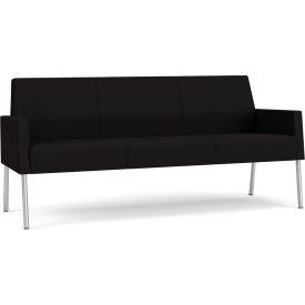 Lesro Mystic Lounge Reception Sofa Silver Frame Open House Black Fabric ML1601.SSV-01OHBK