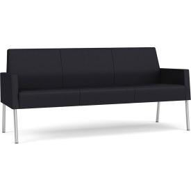 Lesro Mystic Lounge Reception Sofa Silver Frame Patriot Plus Black Vinyl ML1601.SSV-01PPBK
