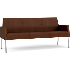 Lesro Mystic Lounge Reception Sofa Silver Frame Patriot Plus Mocha Vinyl ML1601.SSV-01PPMO
