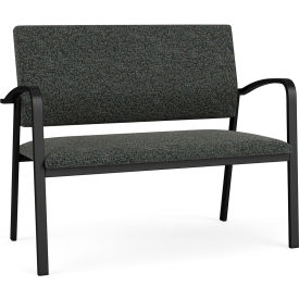 Lesro Newport Reception Loveseat Black Frame Connelly Crow Fabric NP1501.SBK-01COCR
