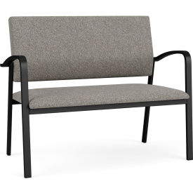 Lesro Newport Reception Loveseat Black Frame Connelly Dove Fabric NP1501.SBK-01CODO