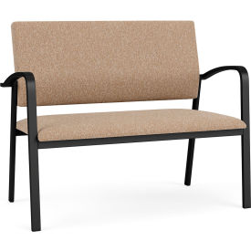 Lesro Newport Reception Loveseat Black Frame Connelly Wren Fabric NP1501.SBK-01COWN