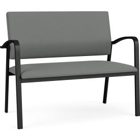 Lesro Newport Reception Loveseat Black Frame Open House Asteroid Fabric NP1501.SBK-01OHAS