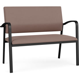 Lesro Newport Reception Loveseat Black Frame Open House Goose Fabric NP1501.SBK-01OHGS