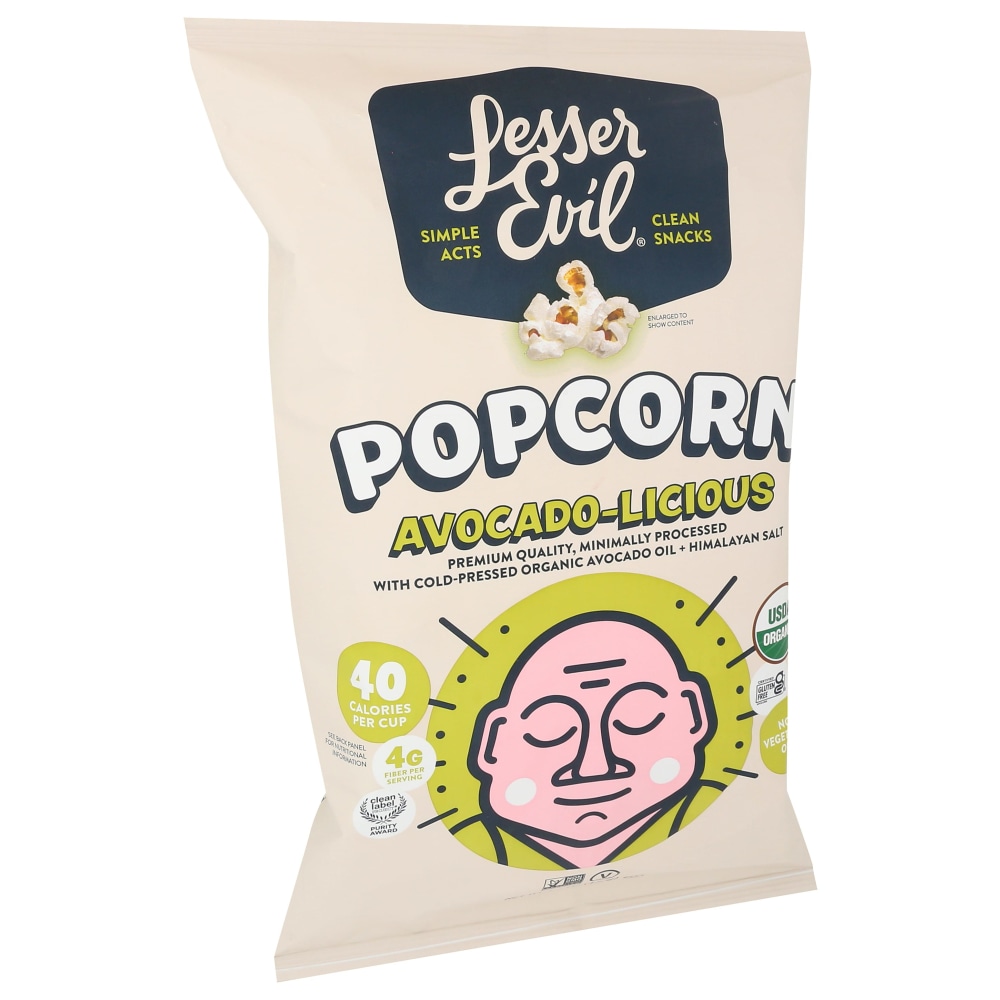 LesserEvil Organic Popcorn, Avocado-Licious, 4.6 Oz, Total Qty 12 MPN:0150