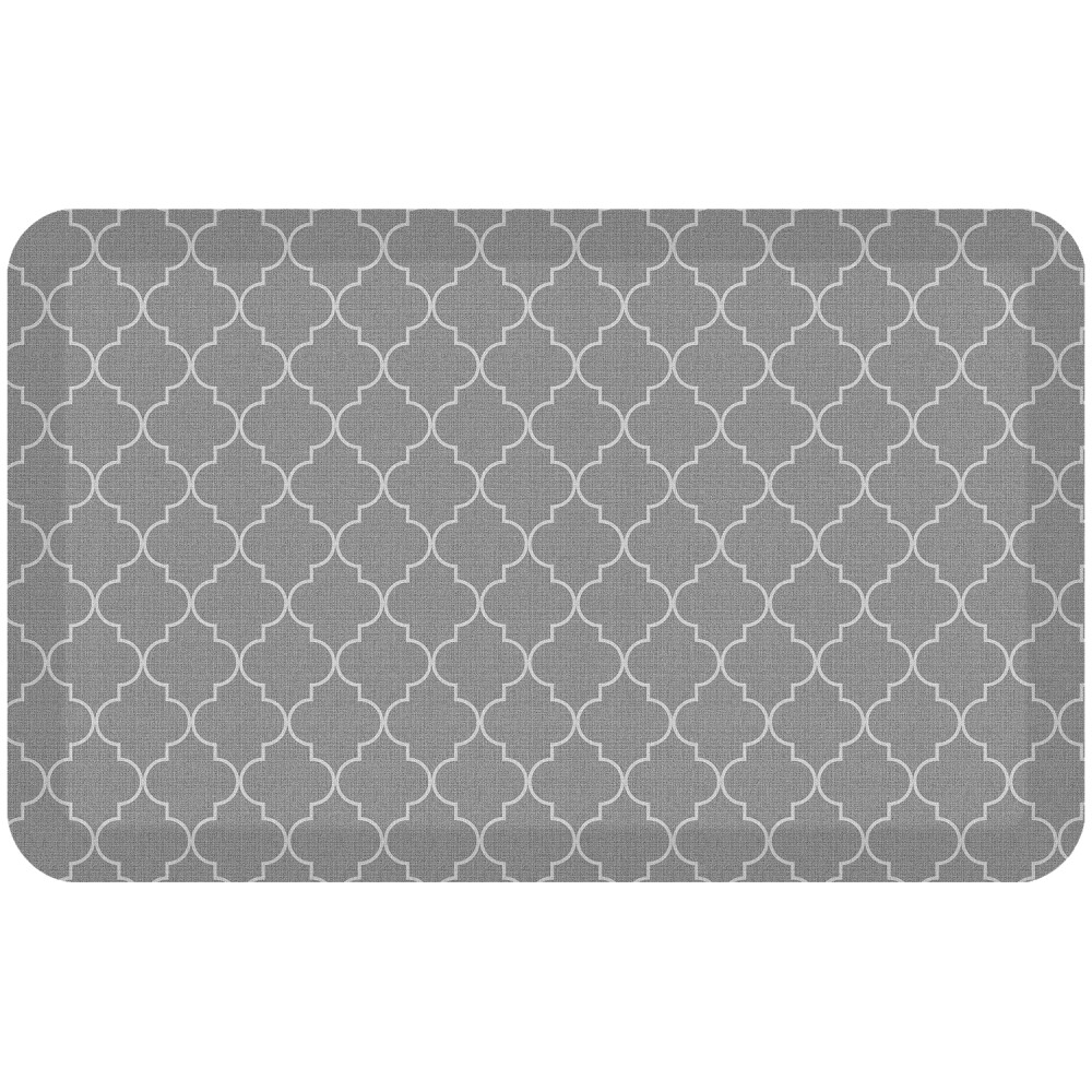 GelPro Designer Comfort Polyurethane Anti-Fatigue Mat For Hard Floors, 20in x 32in, Trellis Gray MPN:106-P-2032-TRCG